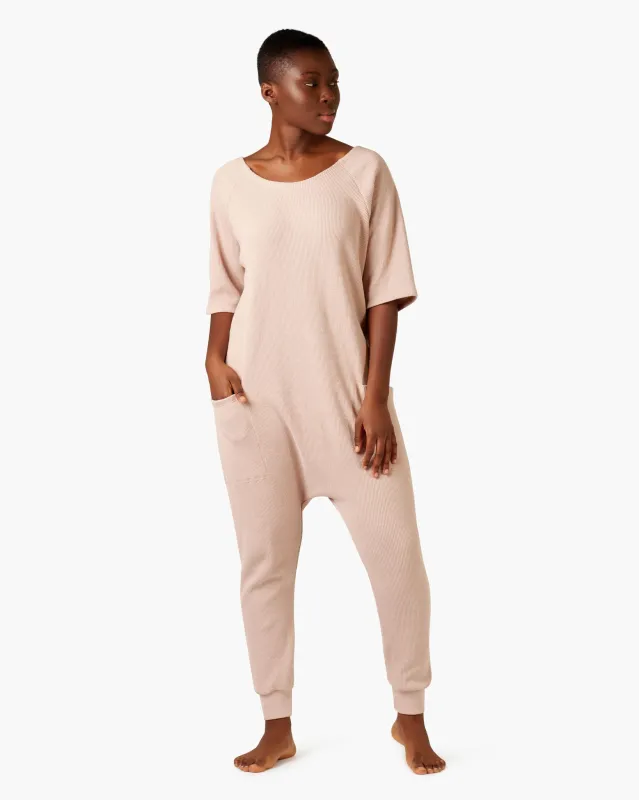 The Waffle Jumpsuit - Muddy rose sold by TKEES