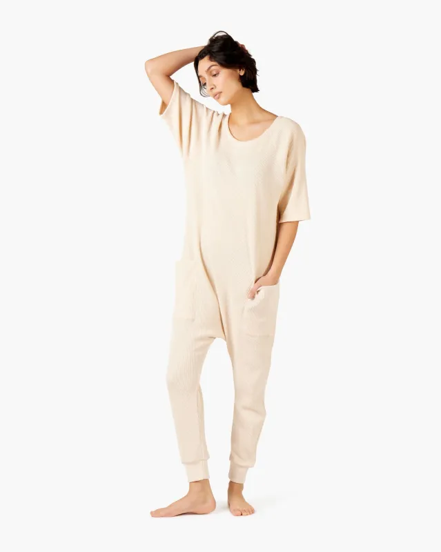 The Waffle Jumpsuit - Petal sold by TKEES