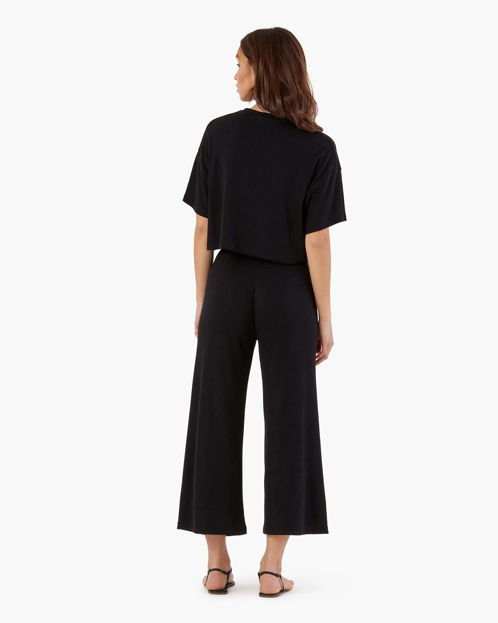 Light Rib Cropped Tee - Black sold by TKEES product image thumbnail 4