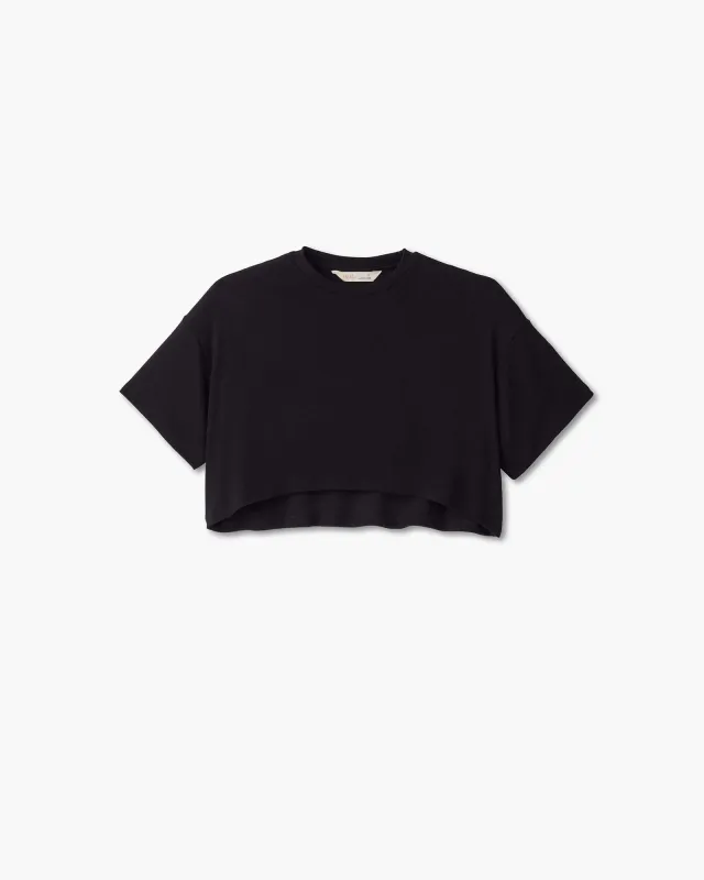Light Rib Cropped Tee - Black sold by TKEES