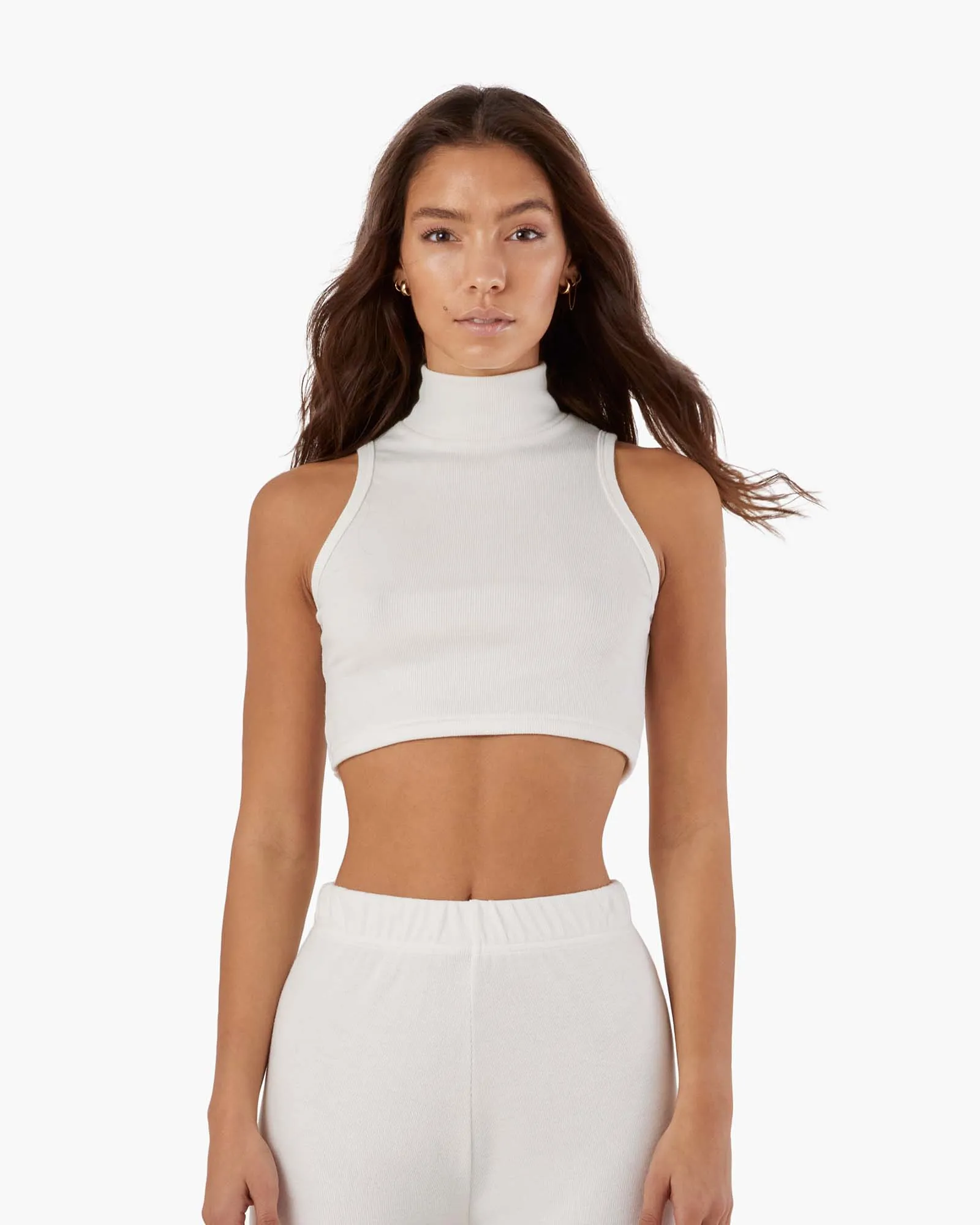 Light Rib Mockneck Tank - Ivory sold by TKEES product image thumbnail 2