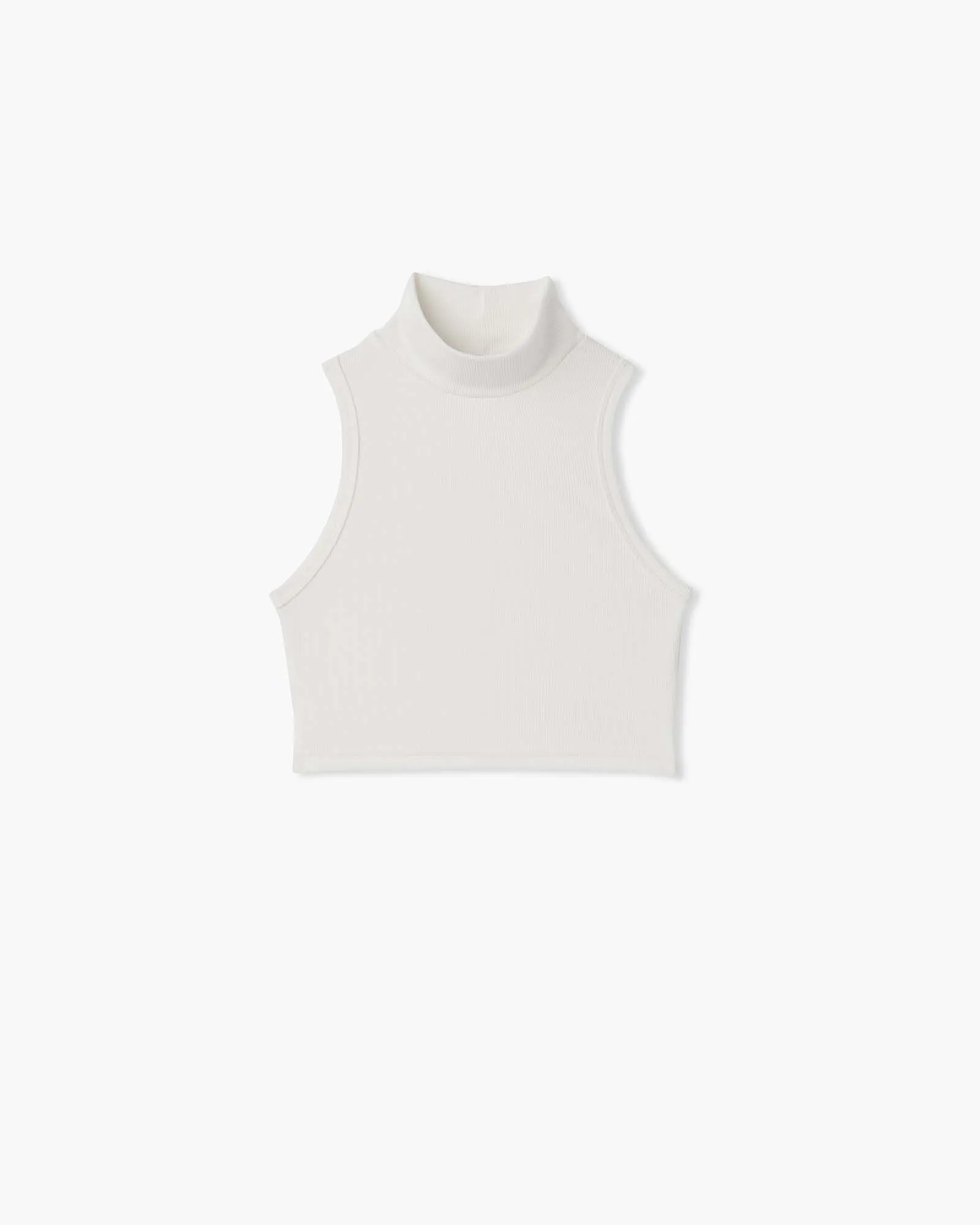 Light Rib Mockneck Tank - Ivory sold by TKEES