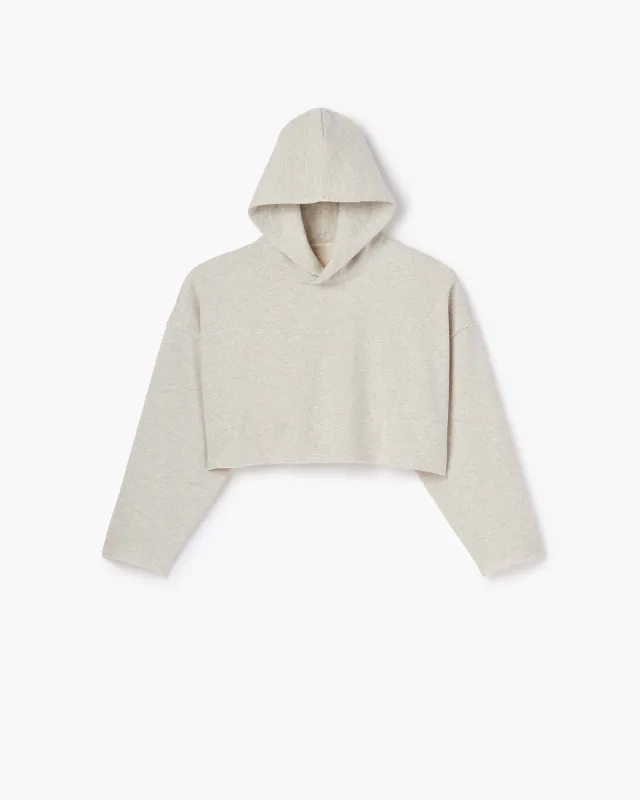 Core Fleece Cropped Hoodie - Eggshell Mix sold by TKEES