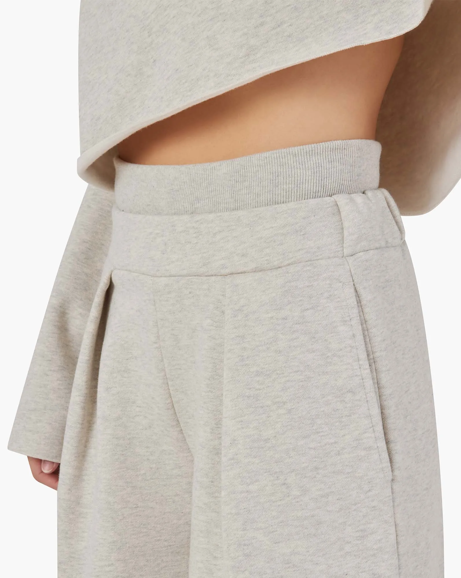 Core Fleece Cropped Hoodie - Eggshell Mix sold by TKEES product image thumbnail 5