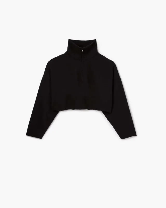 Core Fleece Cropped Half Zip - Black sold by TKEES