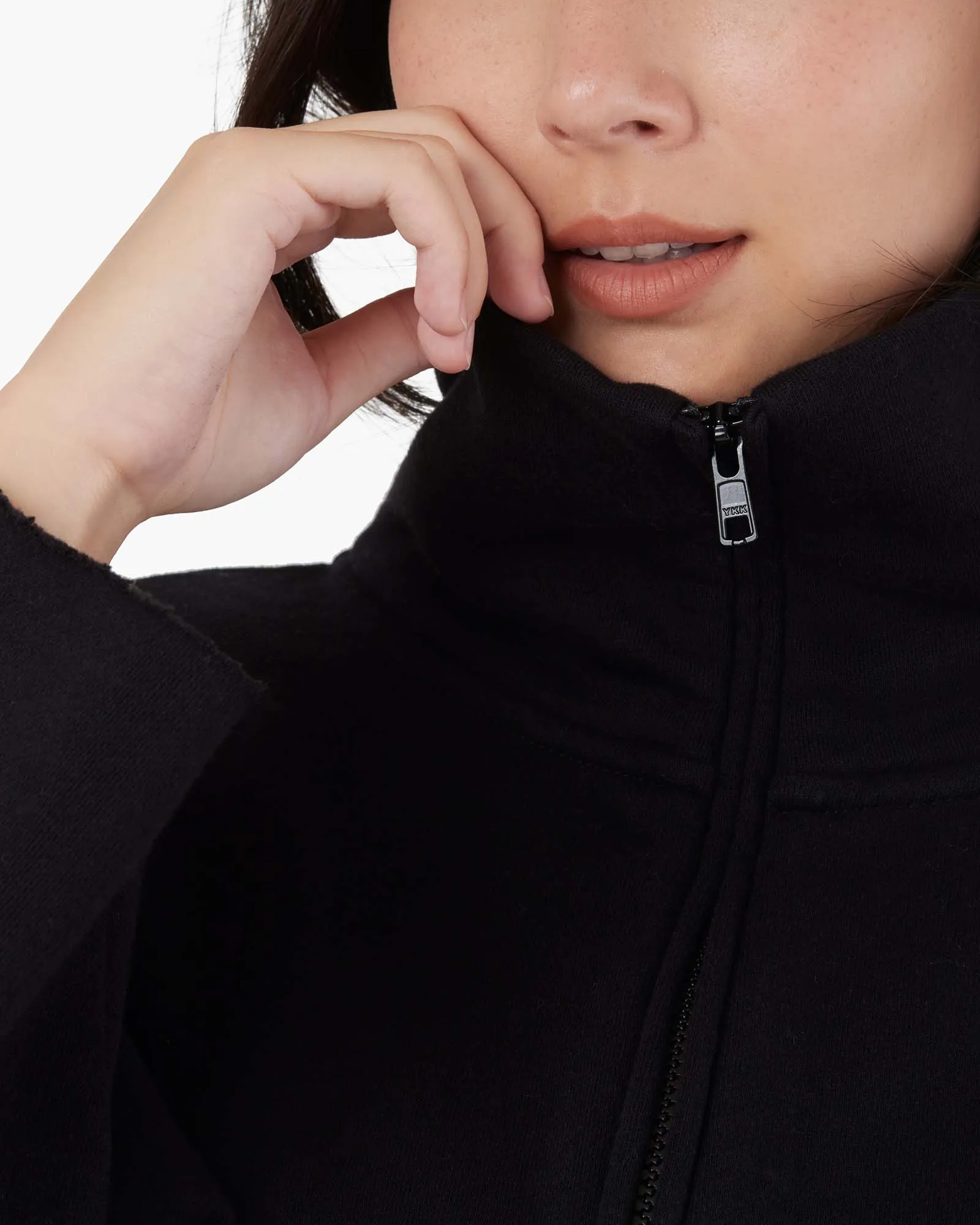Core Fleece Cropped Half Zip - Black sold by TKEES product image thumbnail 4