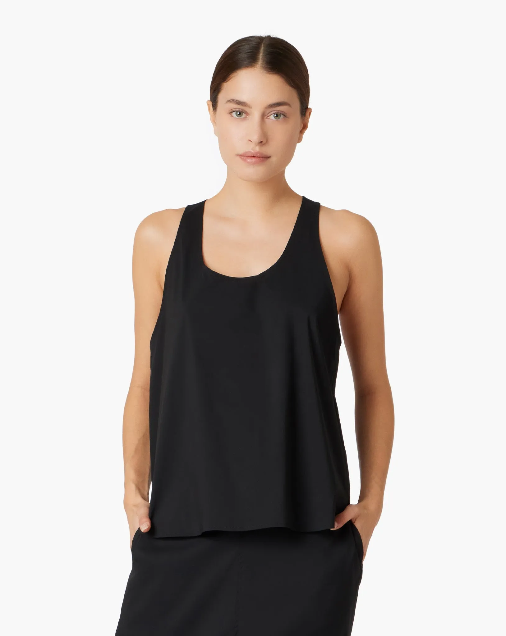 Poplin Tank - Black sold by TKEES