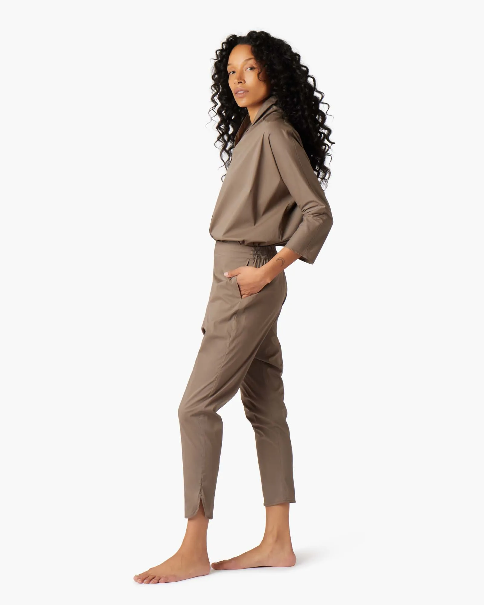 Poplin Pant - Khaki sold by TKEES product image thumbnail 3