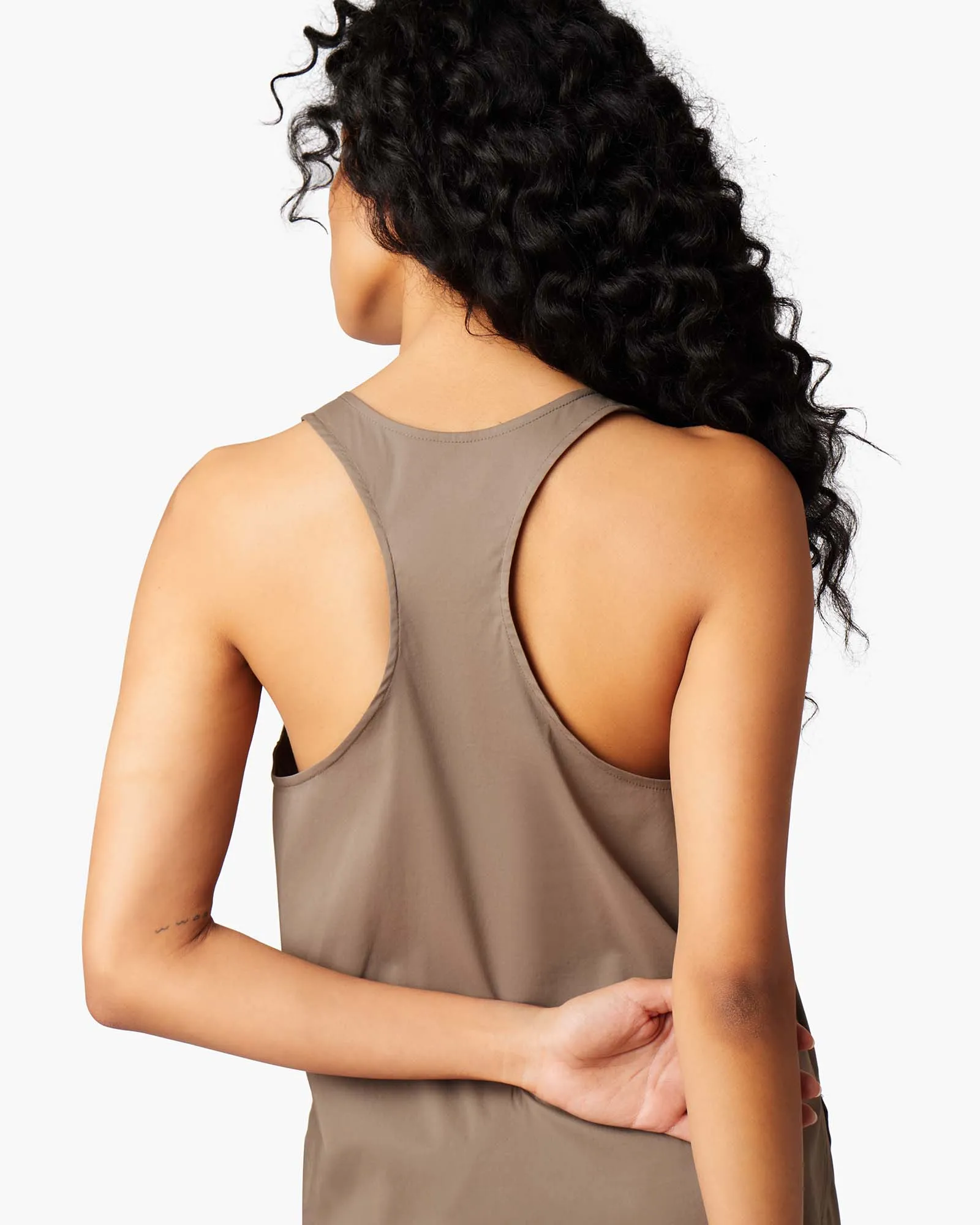 Poplin Tank - Khaki sold by TKEES product image thumbnail 4