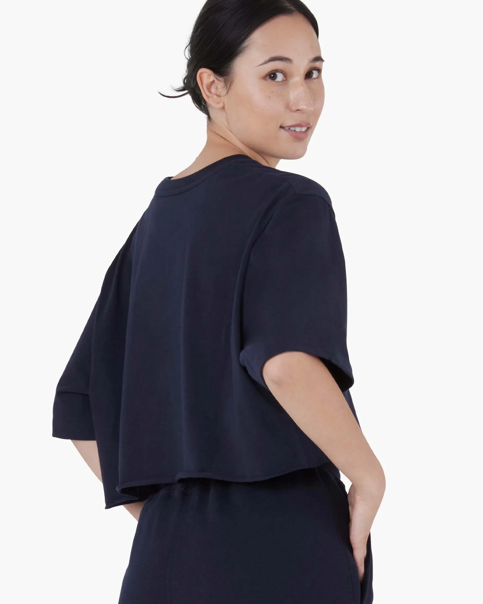 Cropped Tee - Midnight Navy sold by TKEES product image thumbnail 4