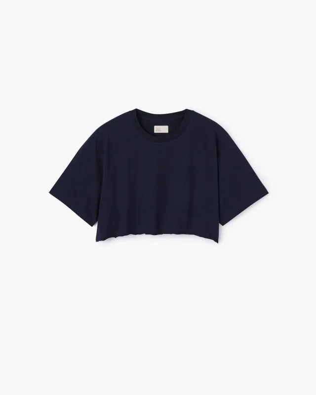 Cropped Tee - Midnight Navy made by TKEES