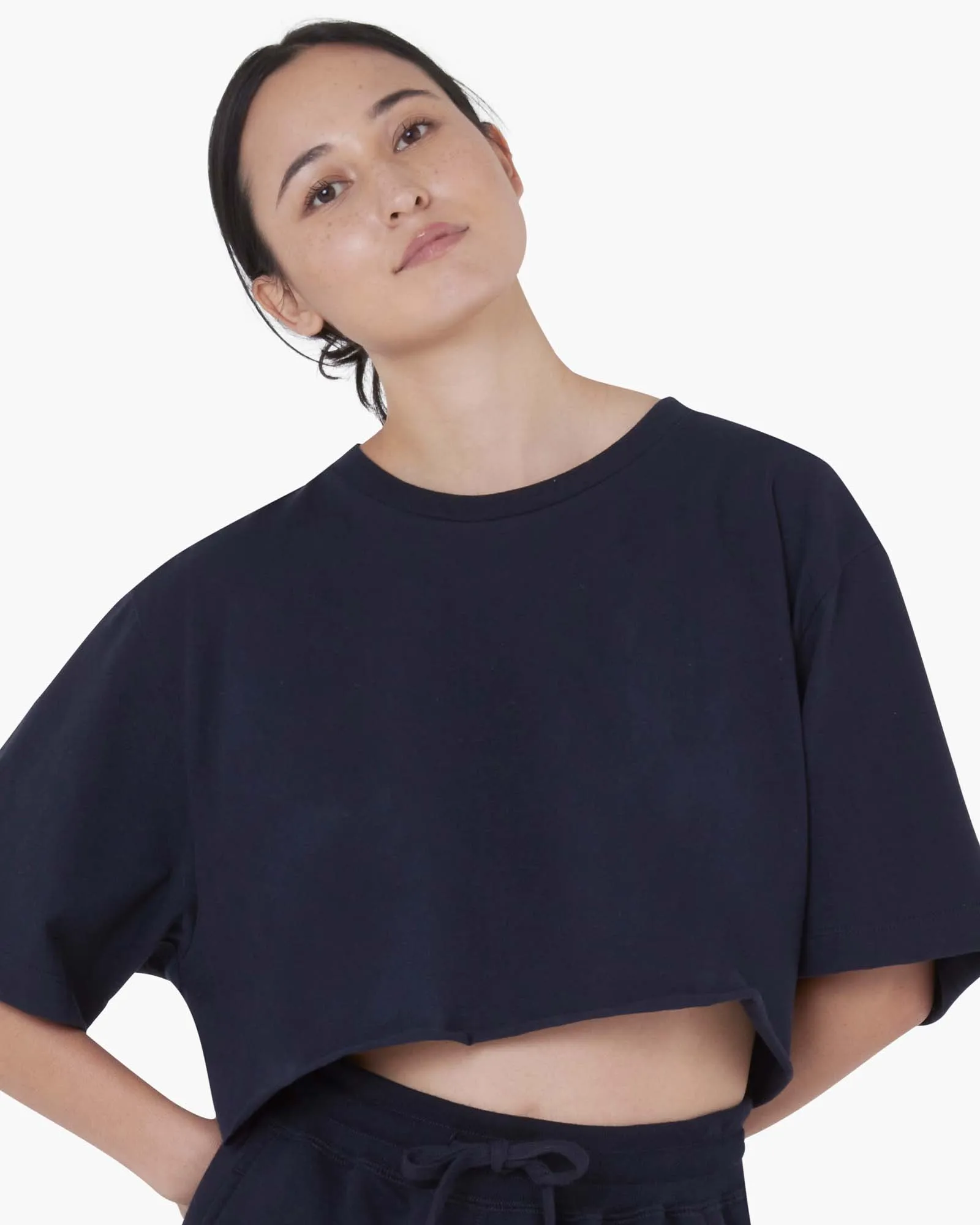 Cropped Tee - Midnight Navy sold by TKEES product image thumbnail 2