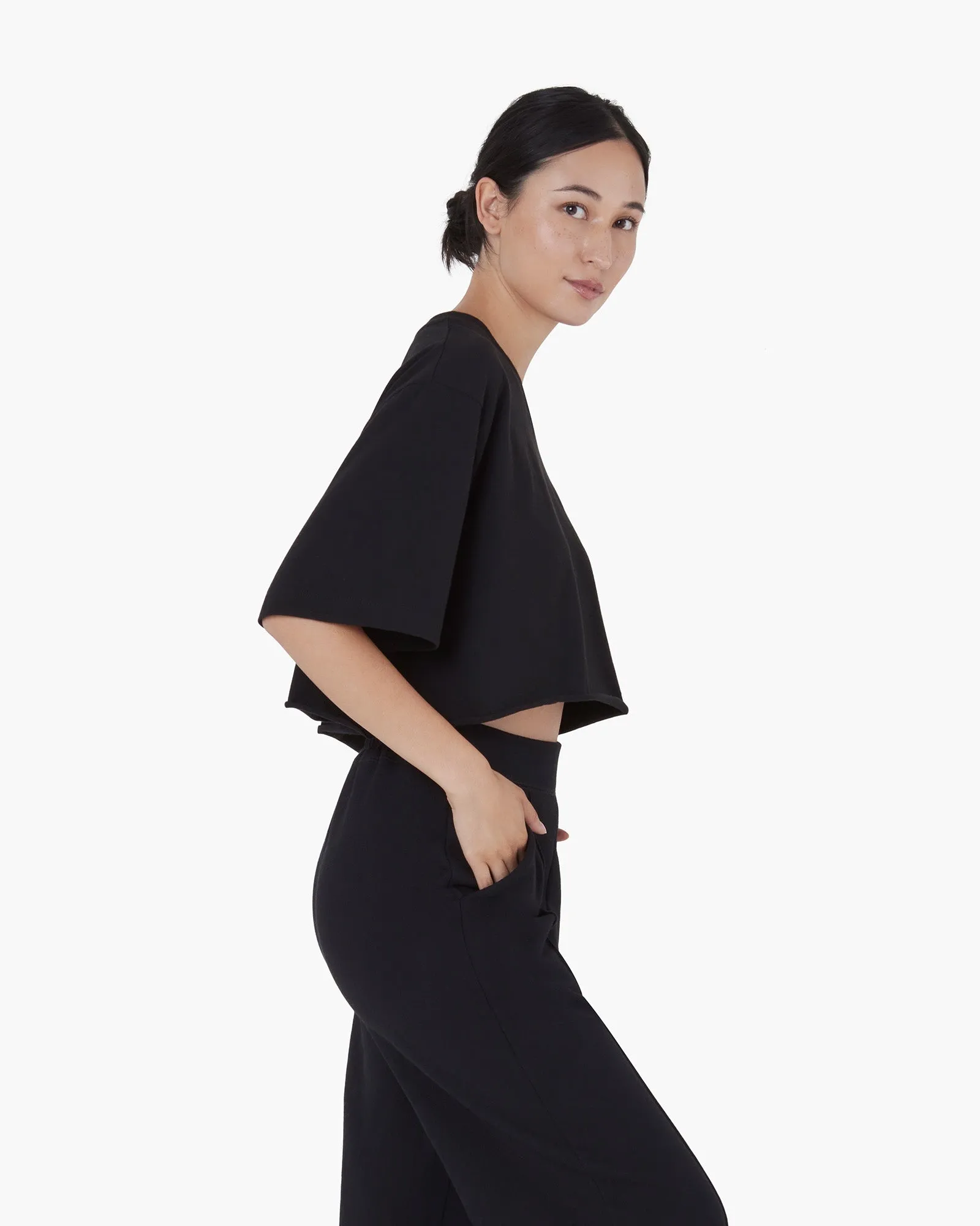 Cropped Tee - Black sold by TKEES product image thumbnail 3