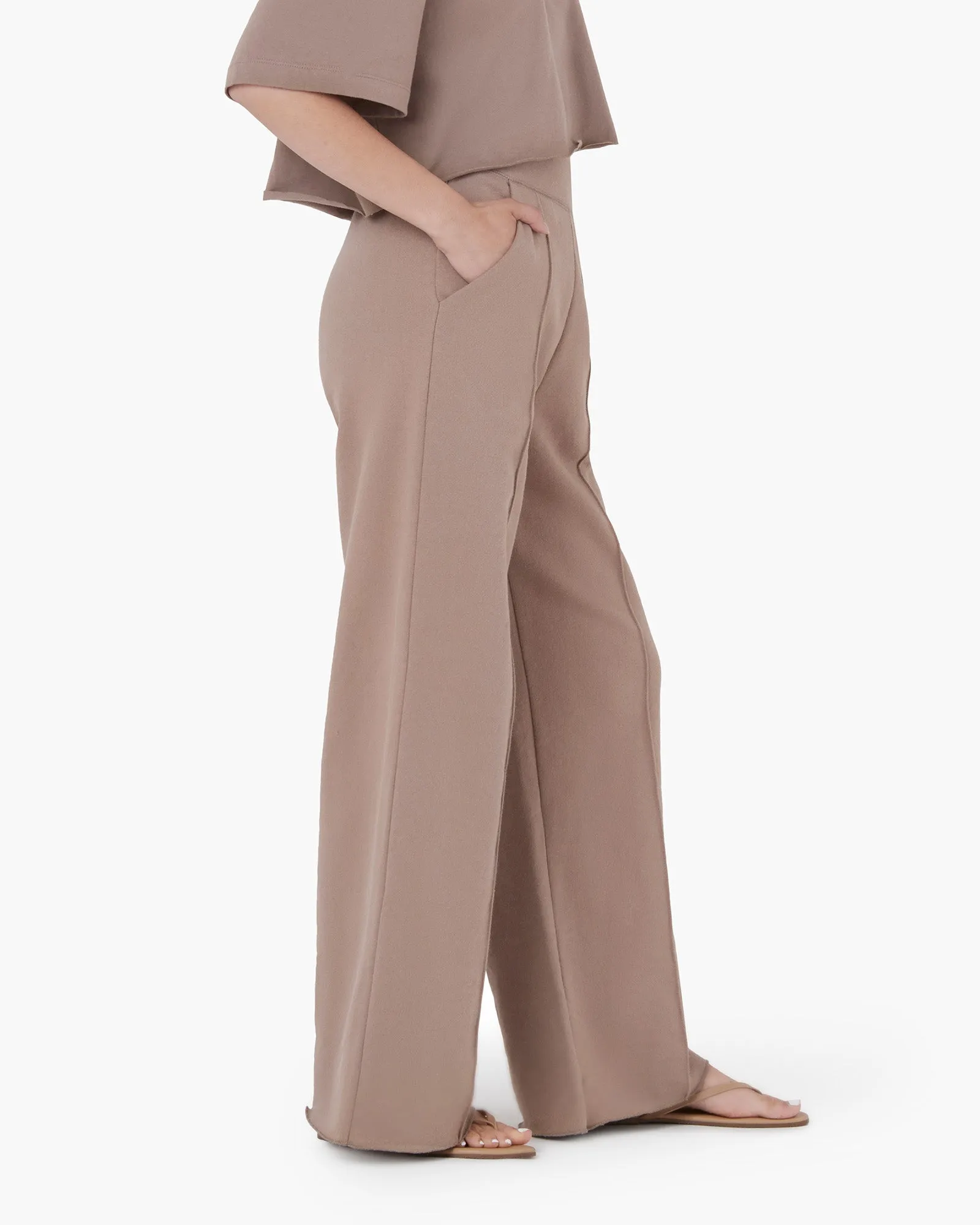 Raw Edge Wide Leg Pant - Earthen sold by TKEES product image thumbnail 3