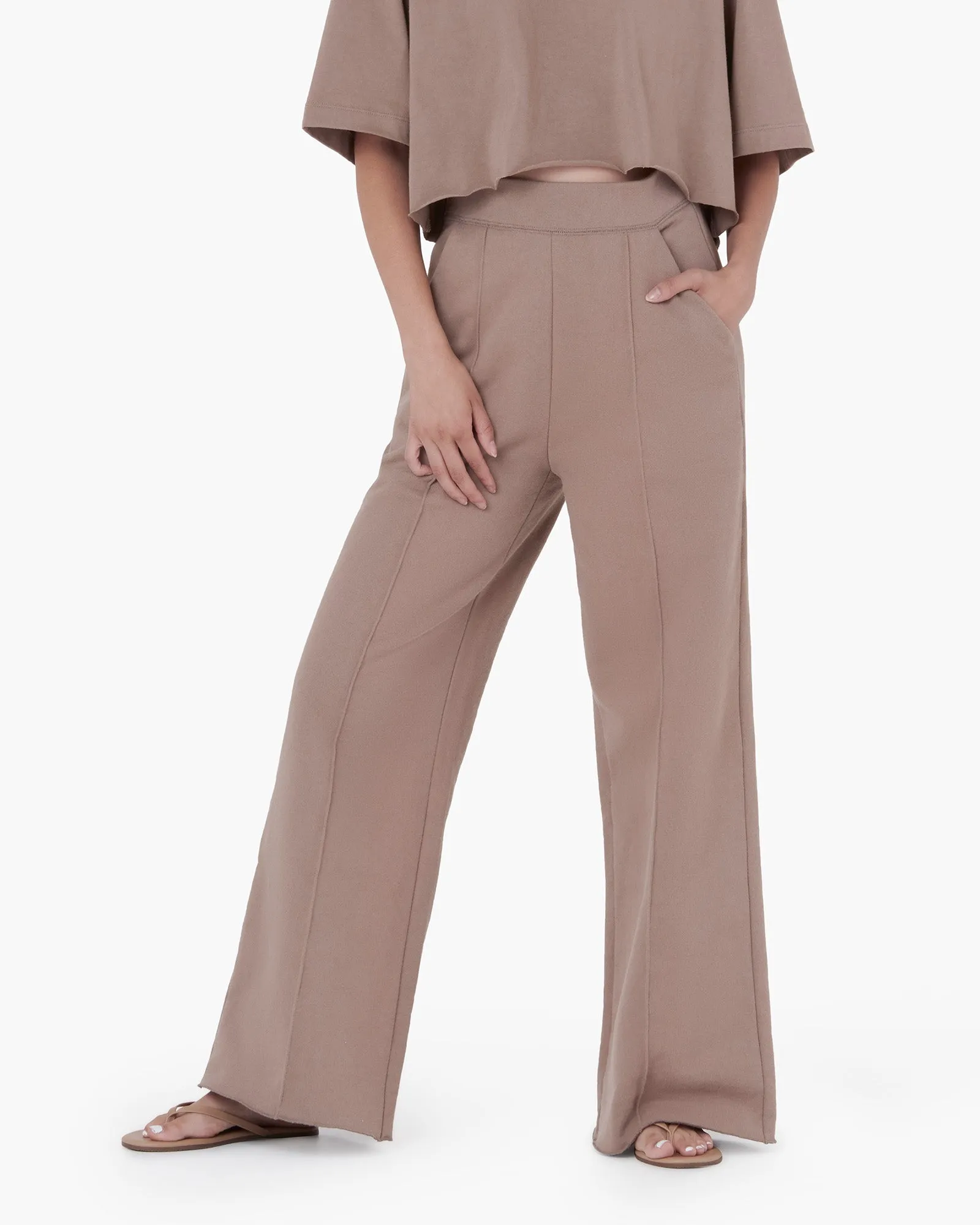 Raw Edge Wide Leg Pant - Earthen sold by TKEES product image thumbnail 2