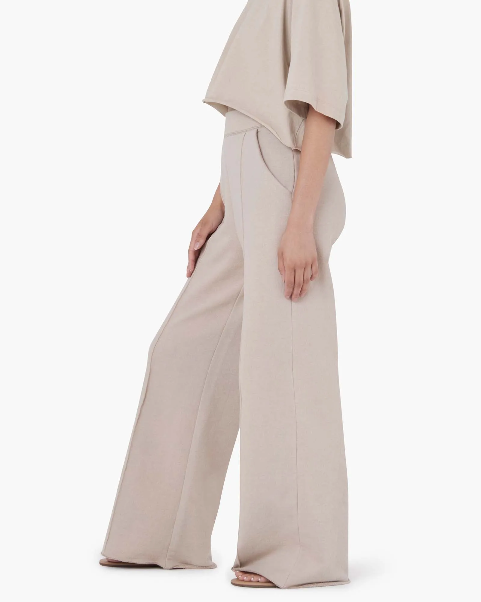 Raw Edge Wide Leg Pant - Sand sold by TKEES product image thumbnail 3