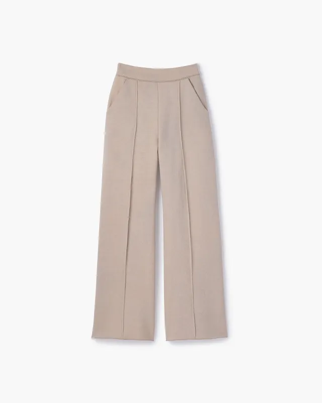 Raw Edge Wide Leg Pant - Sand sold by TKEES