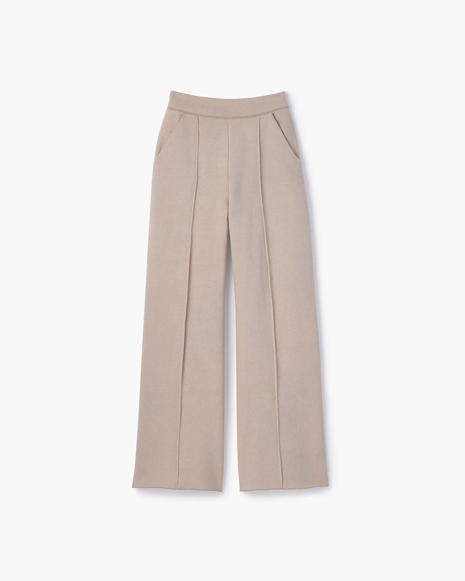 Raw Edge Wide Leg Pant - Sand sold by TKEES