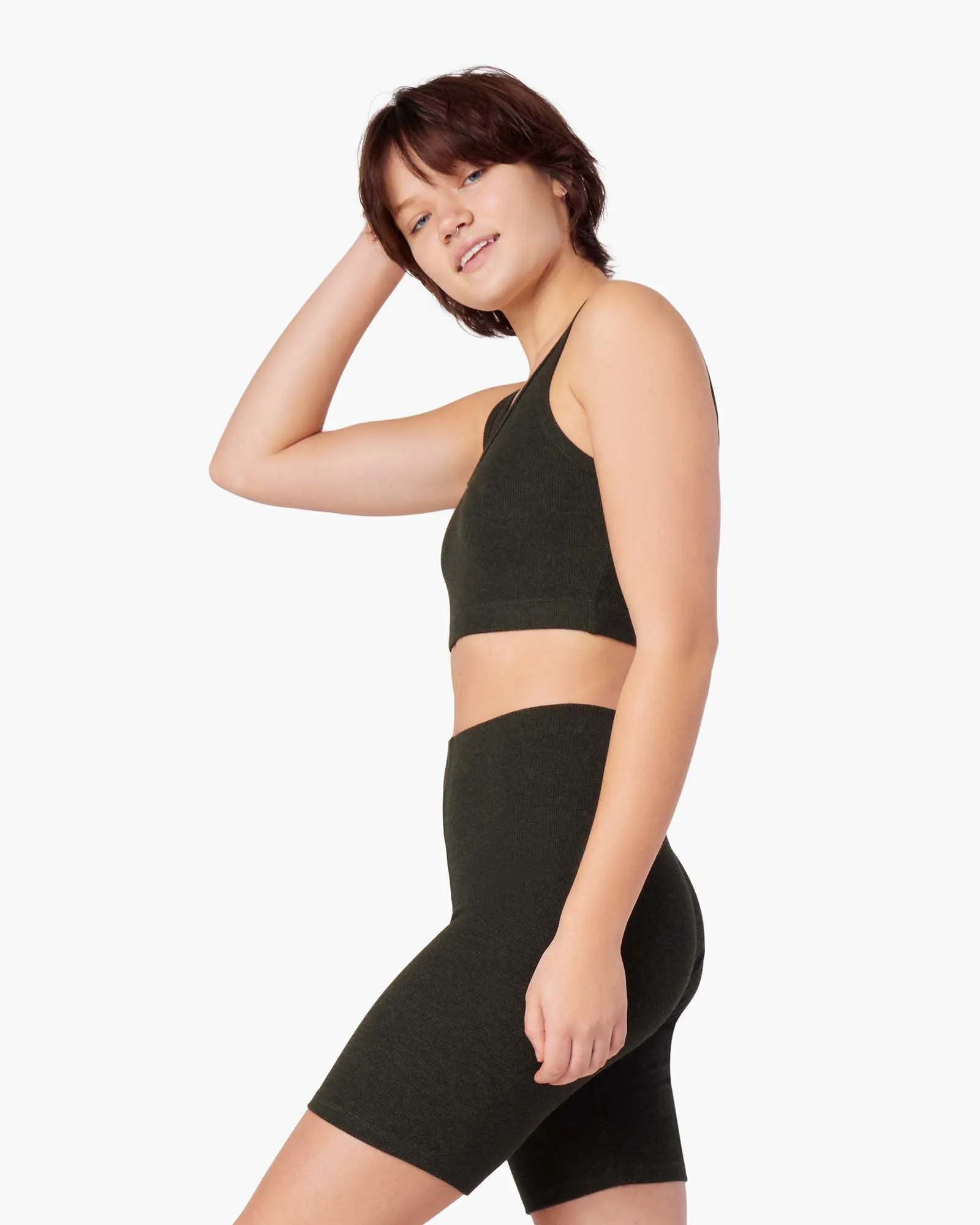 Super Rib Two Way Tank Bra - Moss sold by TKEES product image thumbnail 4