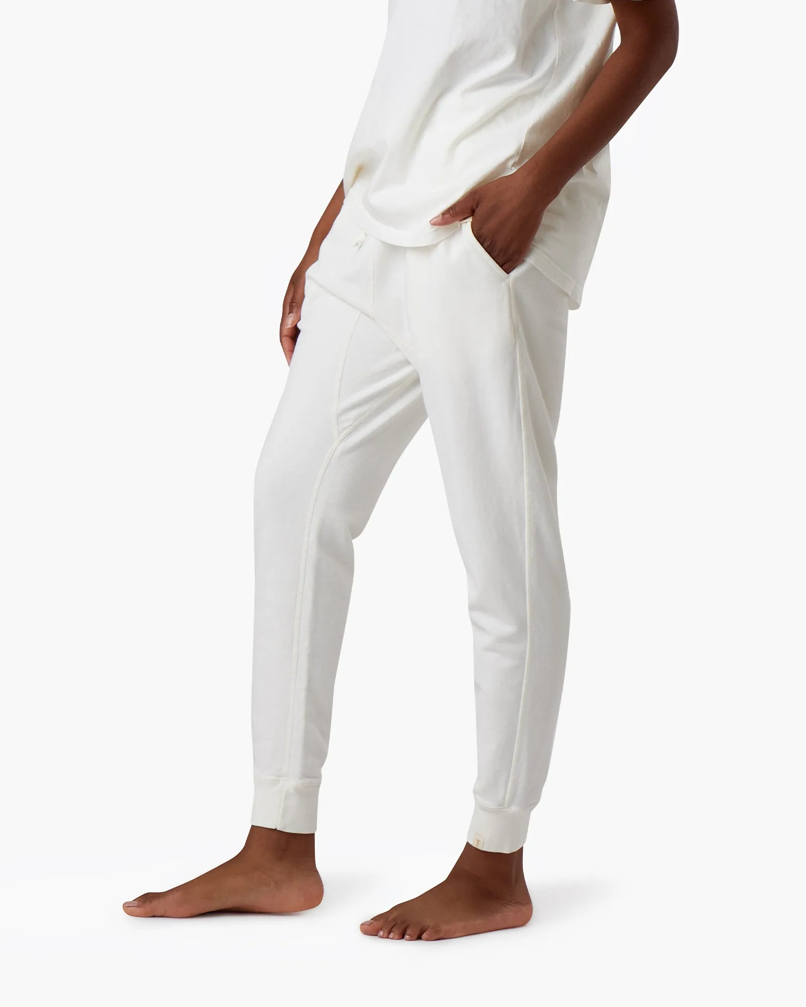 Core Sport Jogger - Cream sold by TKEES product image thumbnail 4