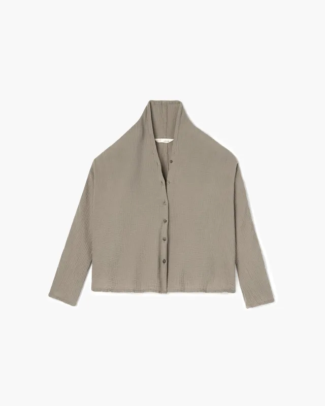 Gauze Button Up Blouse - Putty made by TKEES