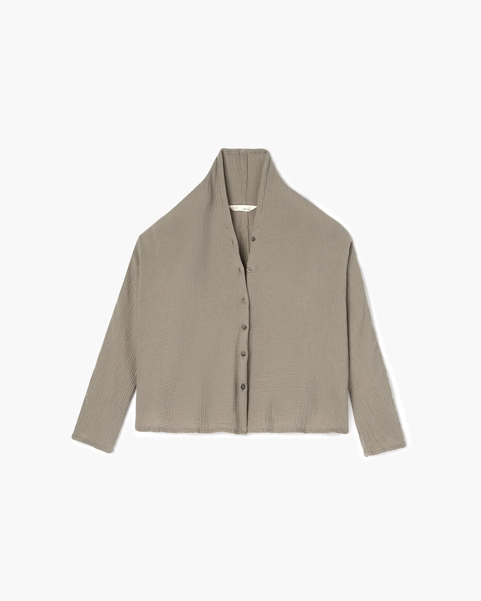 Gauze Button Up Blouse - Putty sold by TKEES