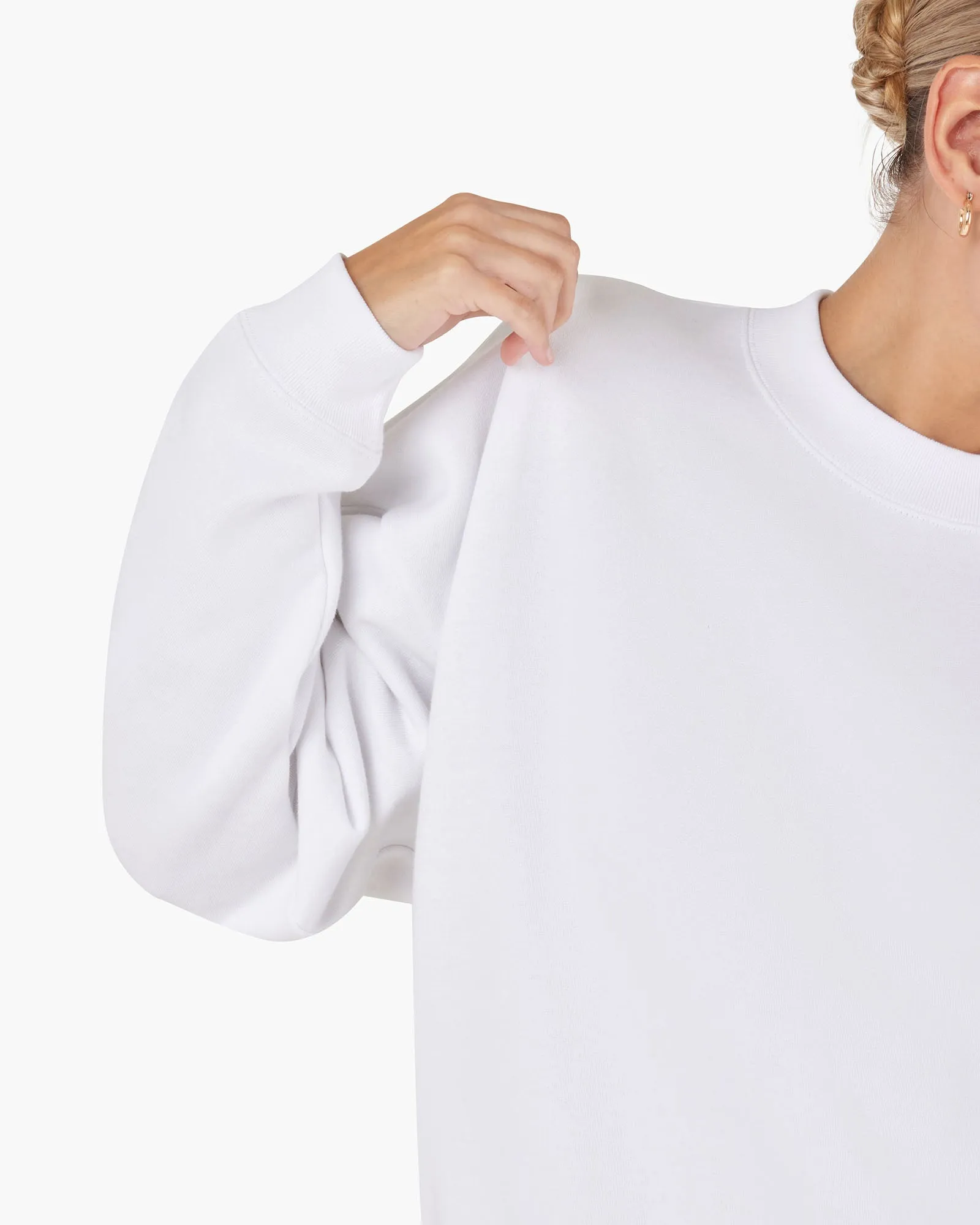 Core Fleece Crewneck - White sold by TKEES product image thumbnail 4