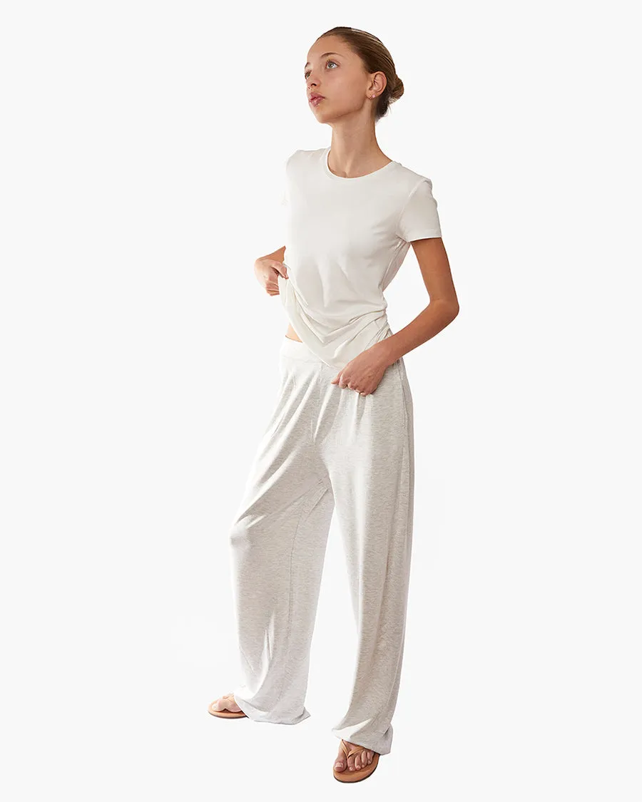 Short Sleeve Stretch Crewneck - Cream sold by TKEES product image thumbnail 2