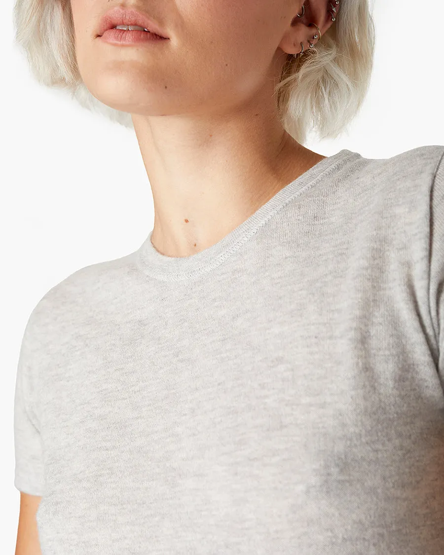 Cashmere Classic Tee - Heather Grey sold by TKEES product image thumbnail 4