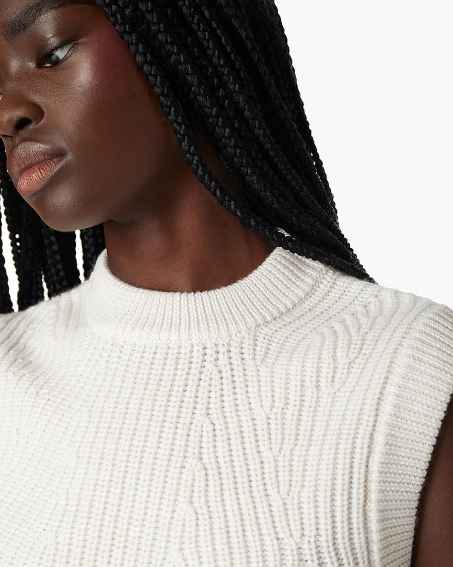 Merino Knit Vest - Cream sold by TKEES product image thumbnail 4