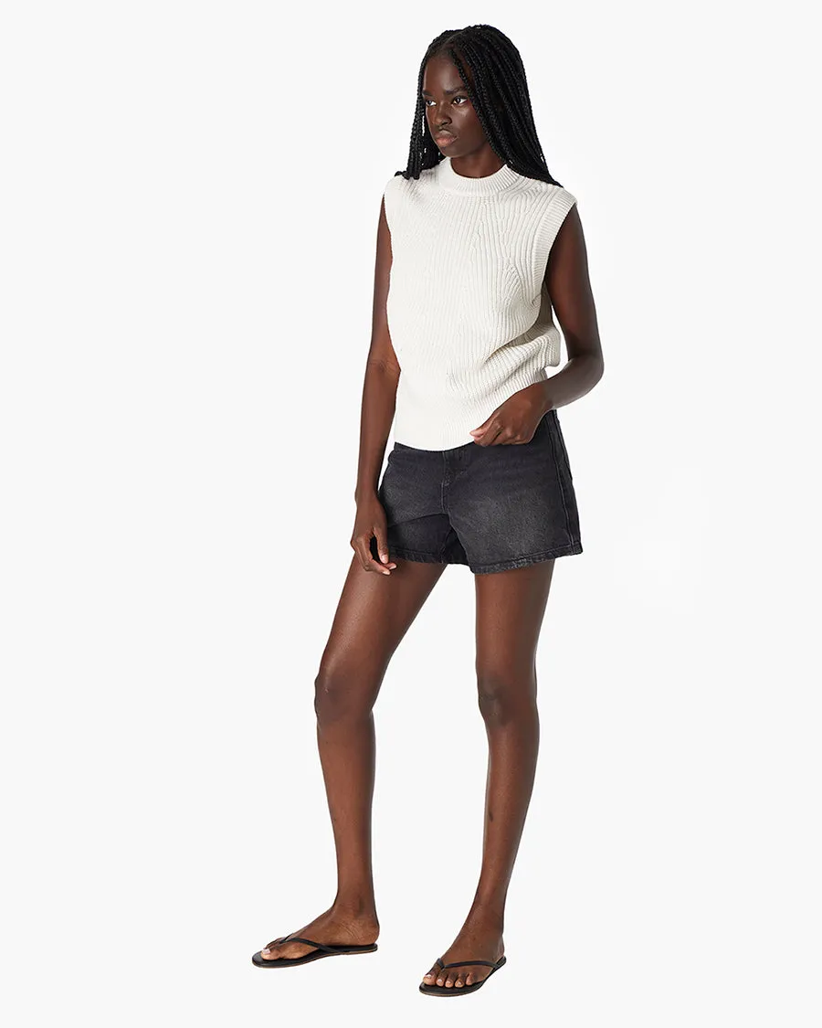 Merino Knit Vest - Cream sold by TKEES