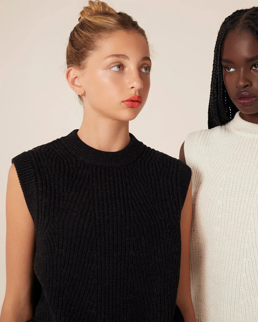 Merino Knit Vest - Cream sold by TKEES product image thumbnail 5