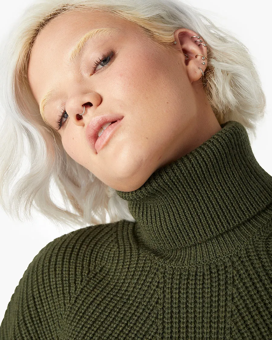 Merino Knit Turtleneck - Moss sold by TKEES product image thumbnail 4