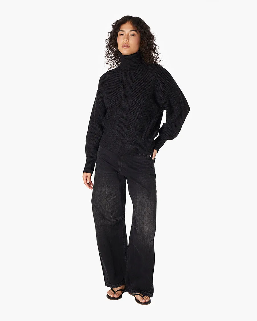 Merino Knit Turtleneck - Black sold by TKEES