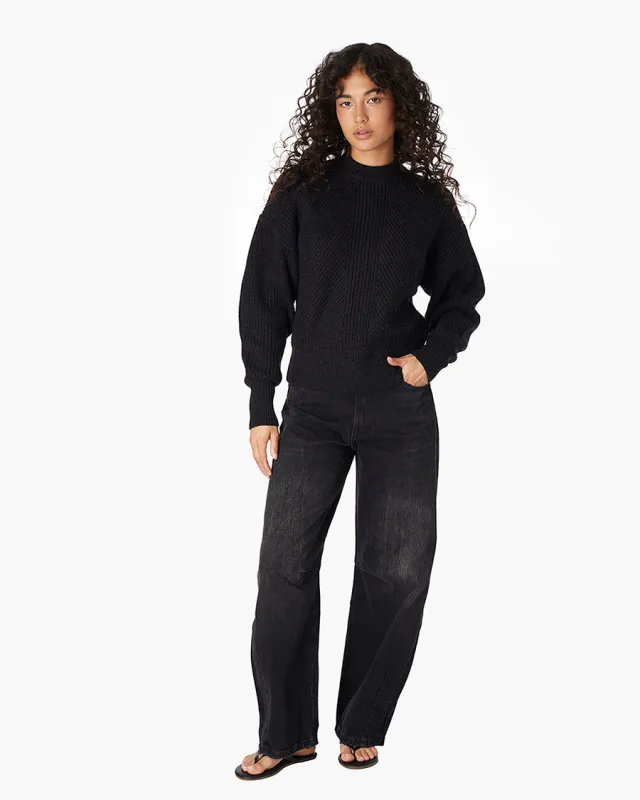 Merino Knit Crewneck - Black sold by TKEES