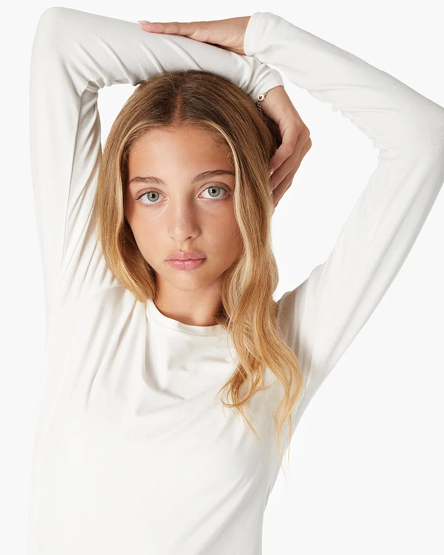 Long Sleeve Stretch Crewneck - Cream sold by TKEES product image thumbnail 4