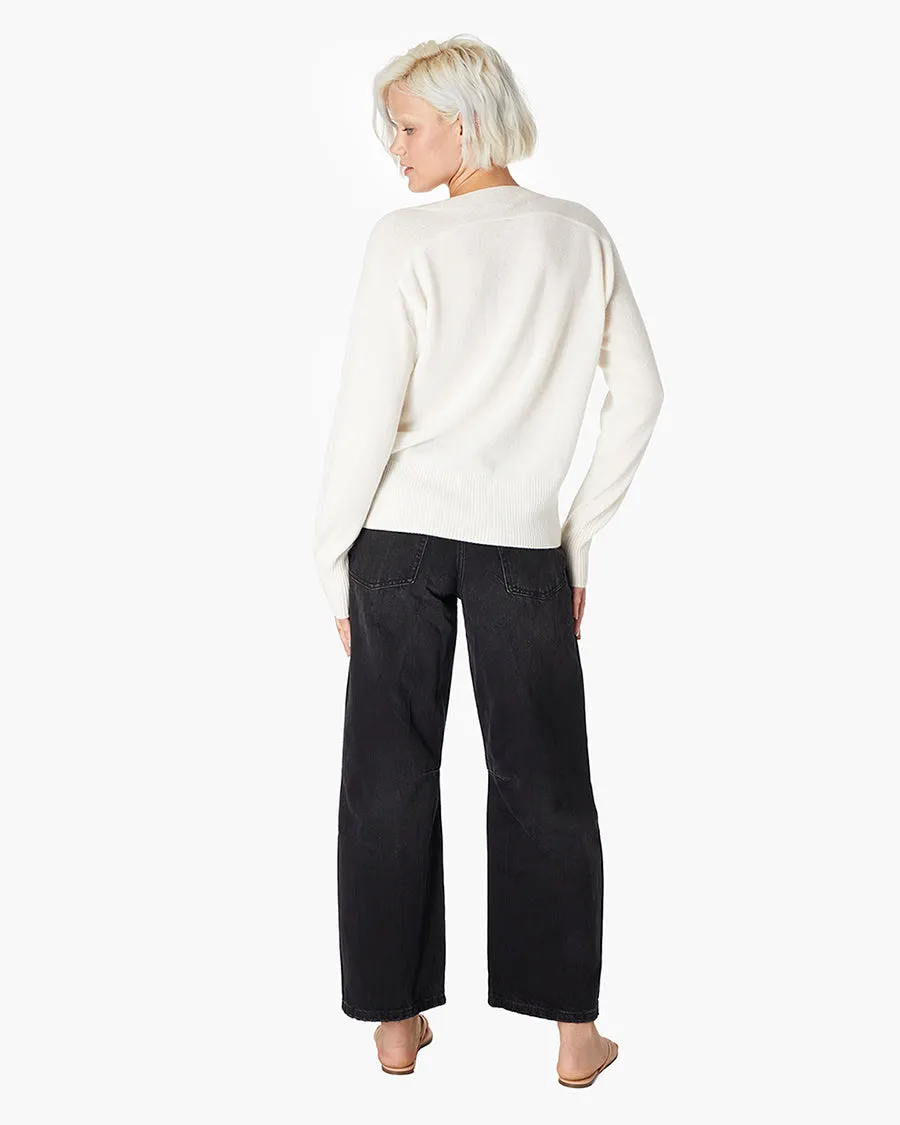 Cashmere V Neck Cardigan - Cream sold by TKEES product image thumbnail 3