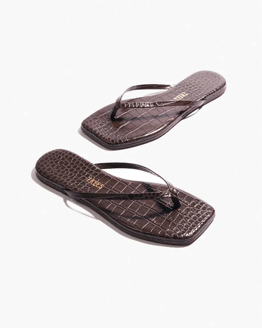 Square Toe Lily Croc - Carob sold by TKEES product image thumbnail 4