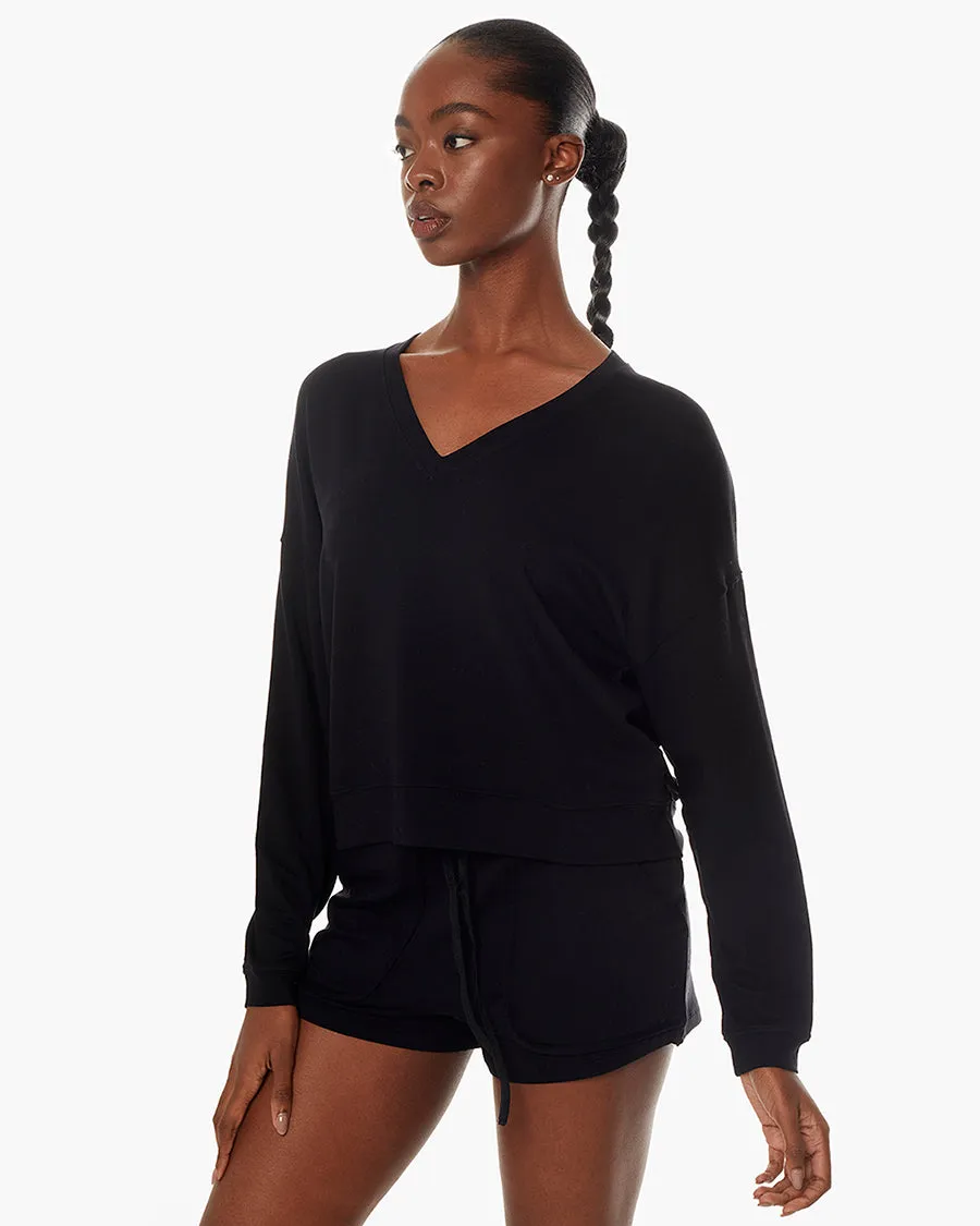 Matinée de Tennis V-neck - Black sold by TKEES product image thumbnail 2