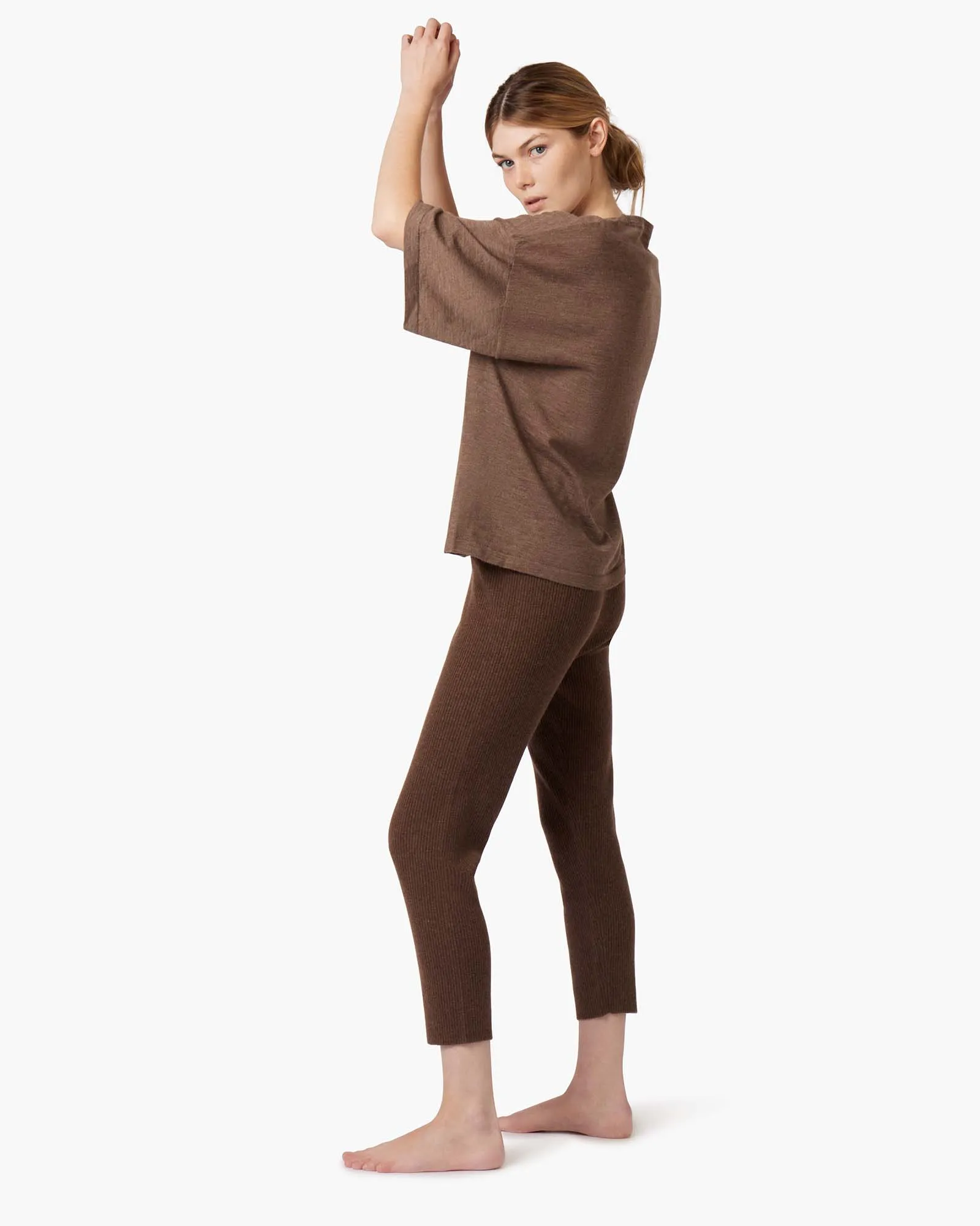 Ribbed Legging - Brown sold by TKEES product image thumbnail 3