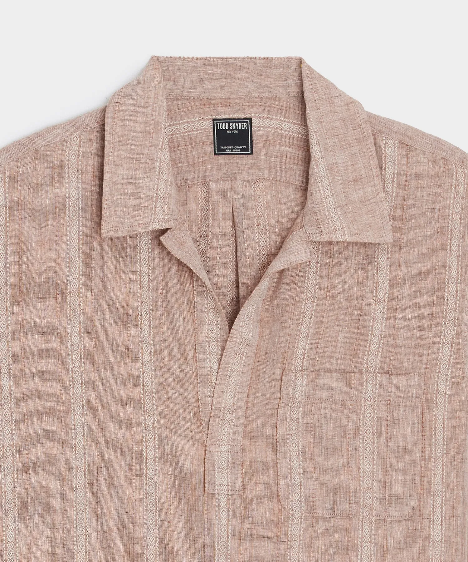 Relaxed Linen Popover Shirt sold by Todd Snyder product image thumbnail 5