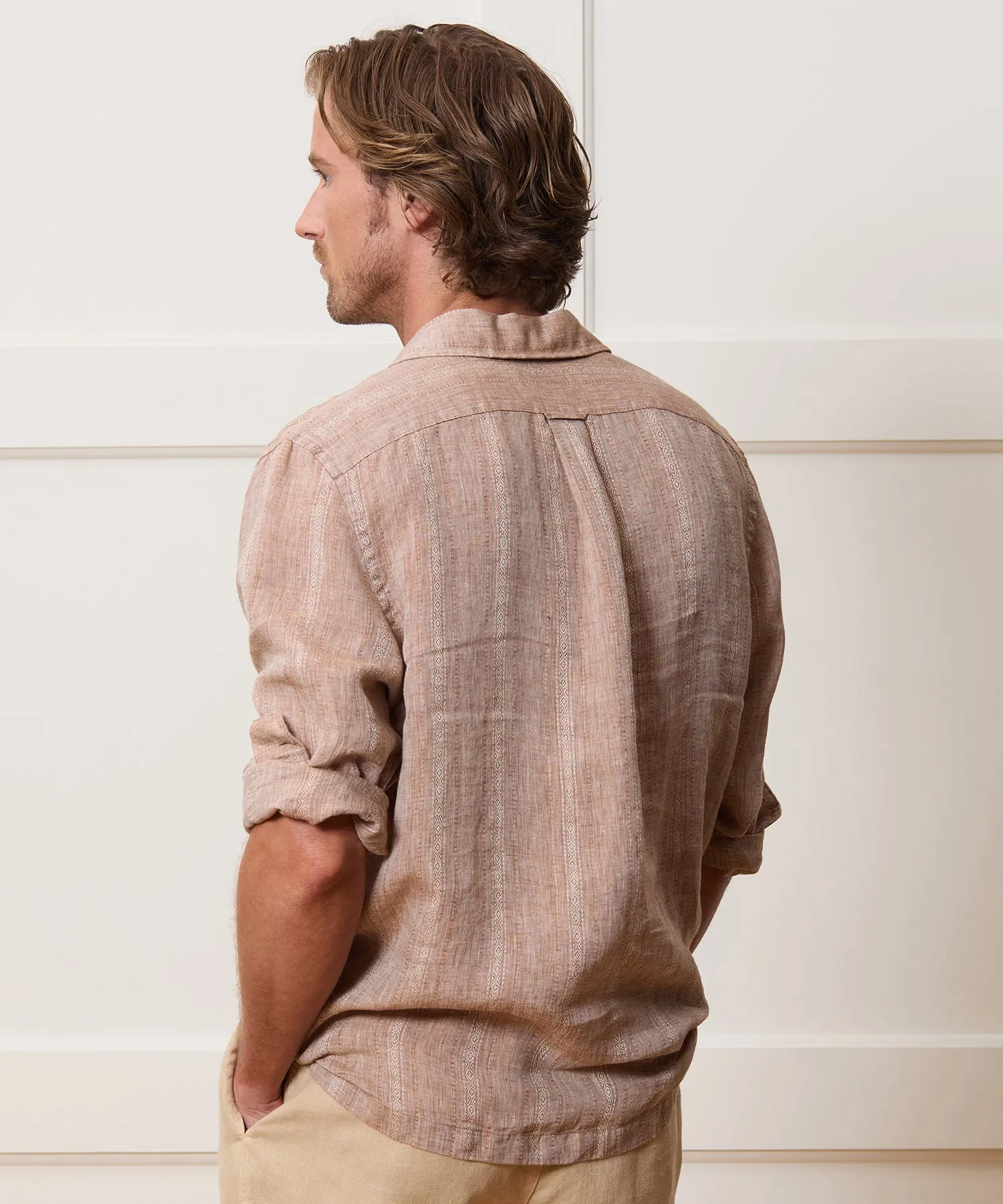 Relaxed Linen Popover Shirt sold by Todd Snyder product image thumbnail 4