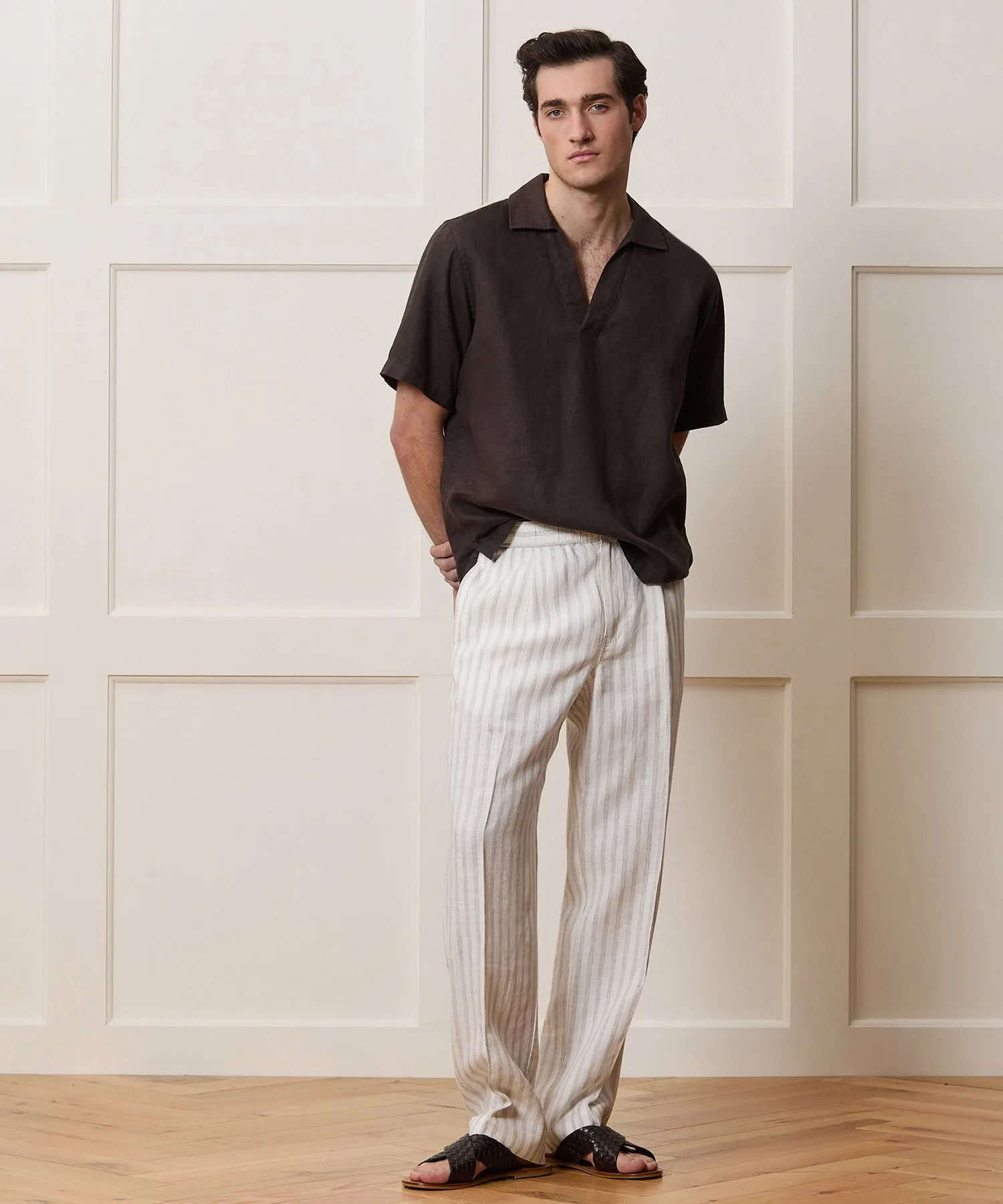 Relaxed Linen Leisure Pant sold by Todd Snyder product image thumbnail 3