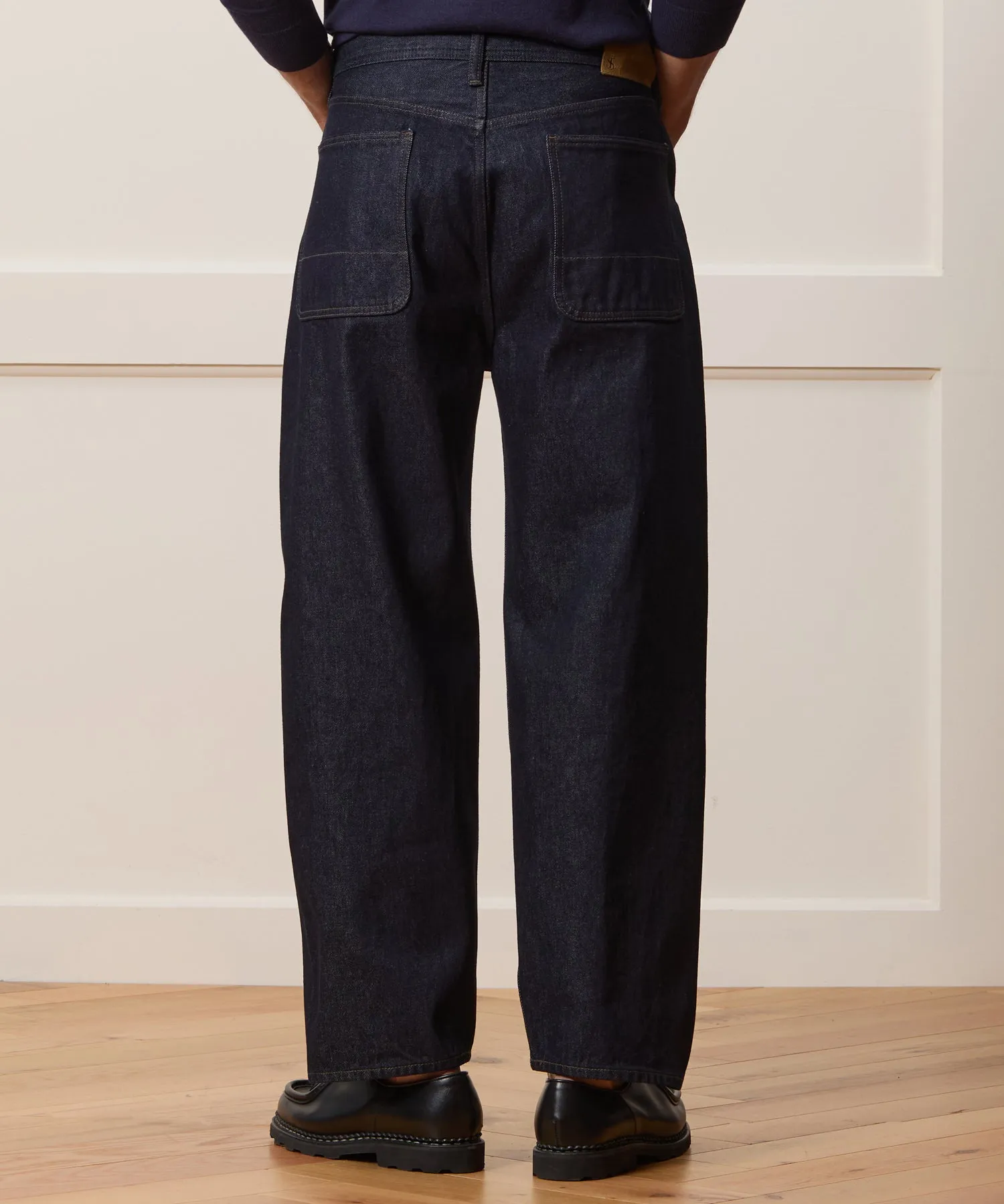 Relaxed Barrel Jean in Indigo Rinse sold by Todd Snyder product image thumbnail 4