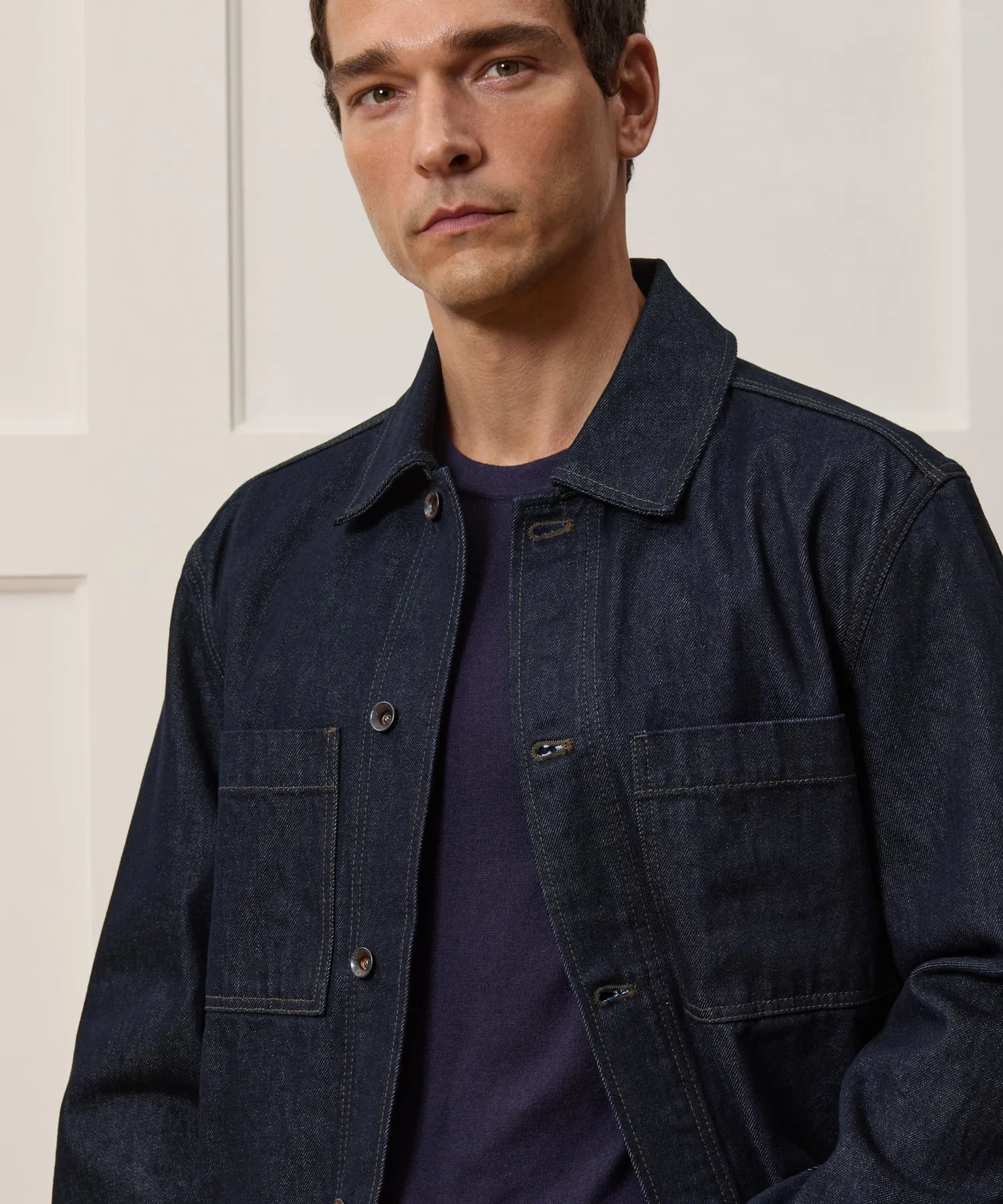 Boxy Denim Jacket sold by Todd Snyder product image thumbnail 4