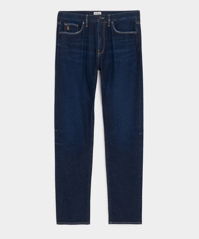 High-Rise Slim Stretch Jean in Dark Indigo sold by Todd Snyder