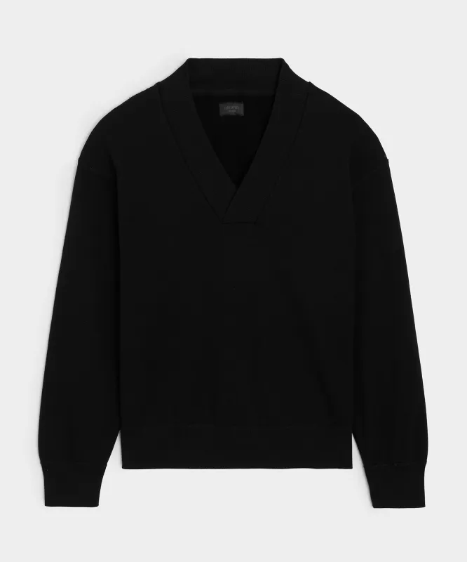 Relaxed Portuguese Terry V-Neck Sweatshirt sold by Todd Snyder