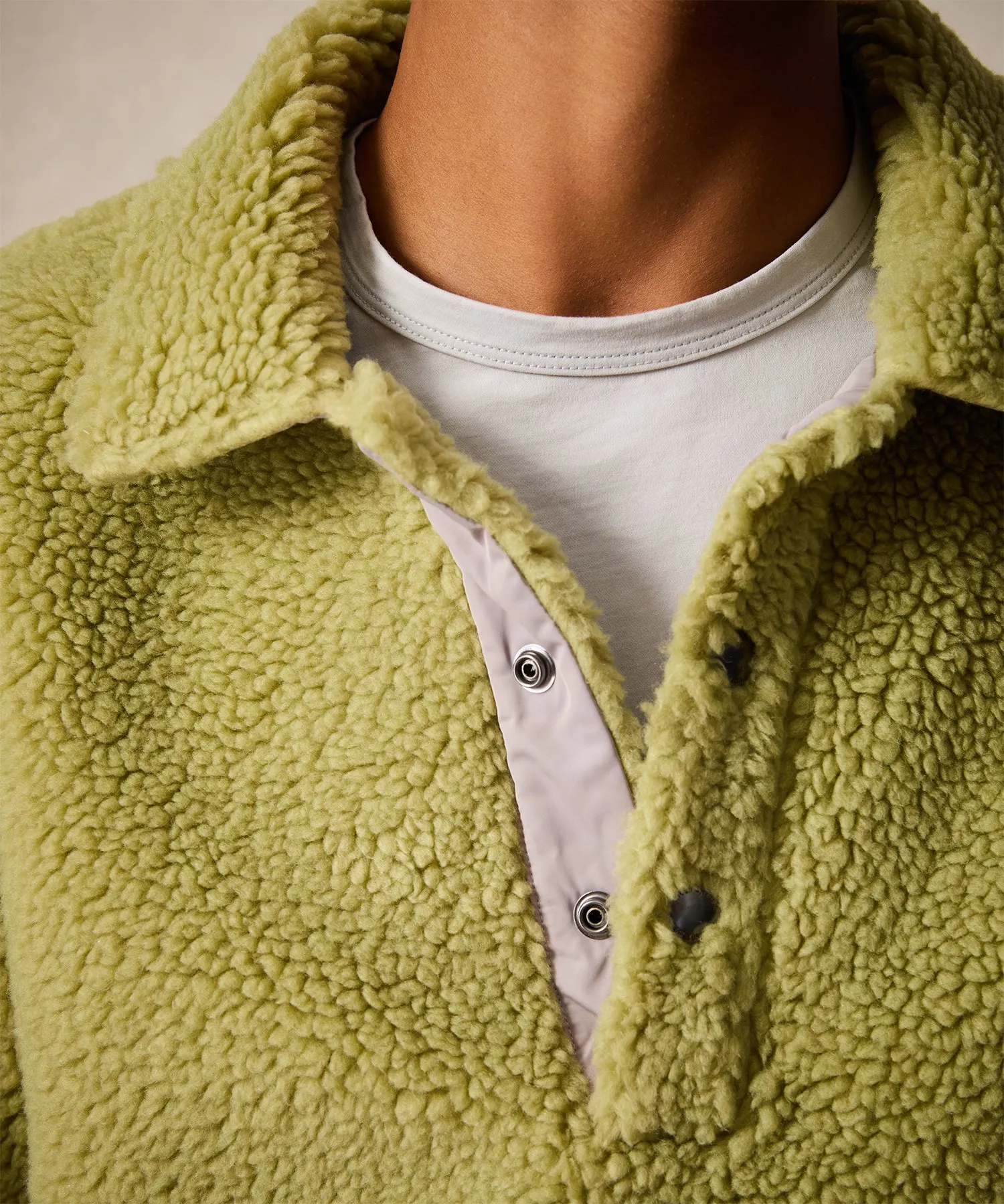 Sherpa Snap Pullover in Limeade sold by Todd Snyder product image thumbnail 4