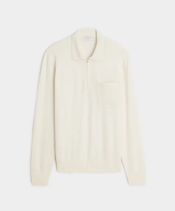 Italian Cashmere Half-Zip Sweater Polo made by Todd Snyder