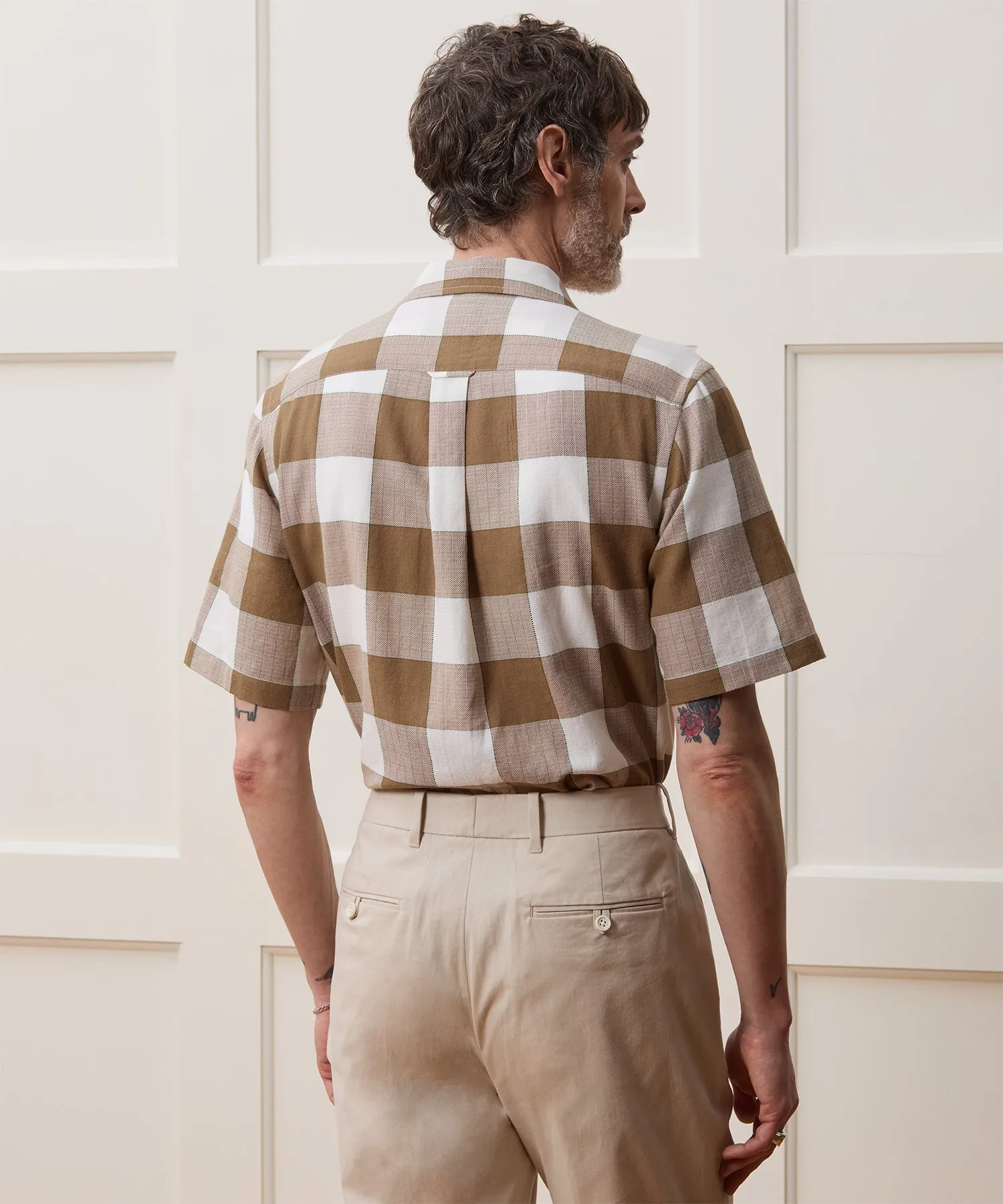 Cotton Check Camp Collar Shirt sold by Todd Snyder product image thumbnail 5